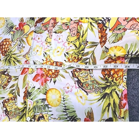 Spongebob Squarepants Hawaiian Shirt Mens X-LARGE Short Sleeve Pineapple - Picture 4 of 6
